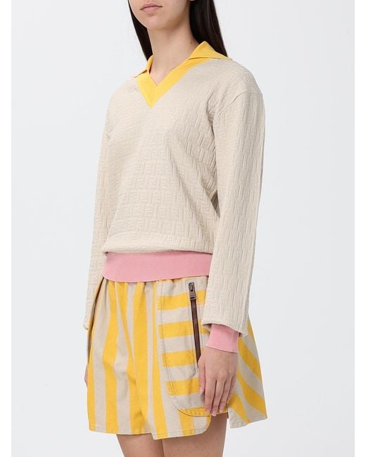 Fendi White Striped Cotton Shorts