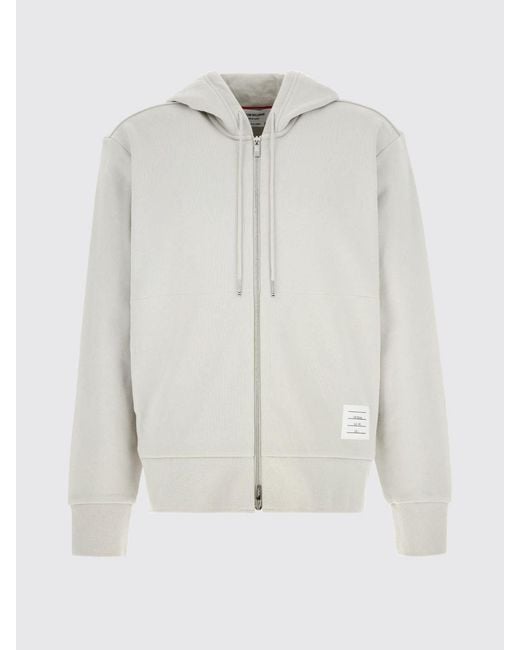 Thom Browne Gray Cotton Hoodie for men