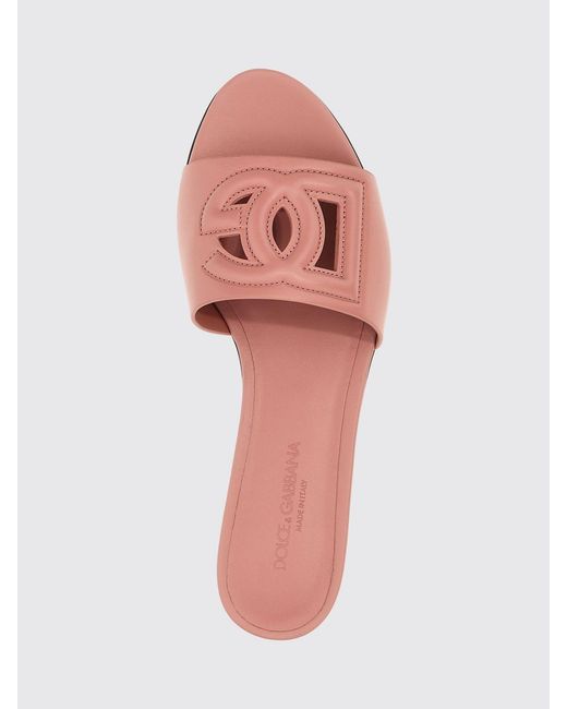 Dolce & Gabbana Pink Dolce &Amp Gabbana Dg Leather Sandals
