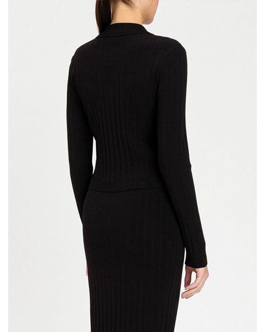 Twinset Black Viscose Knit Polo Shirt