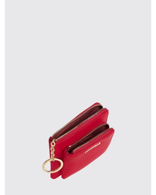 Coccinelle Metallic Small Grained Leather Credit Card Holder