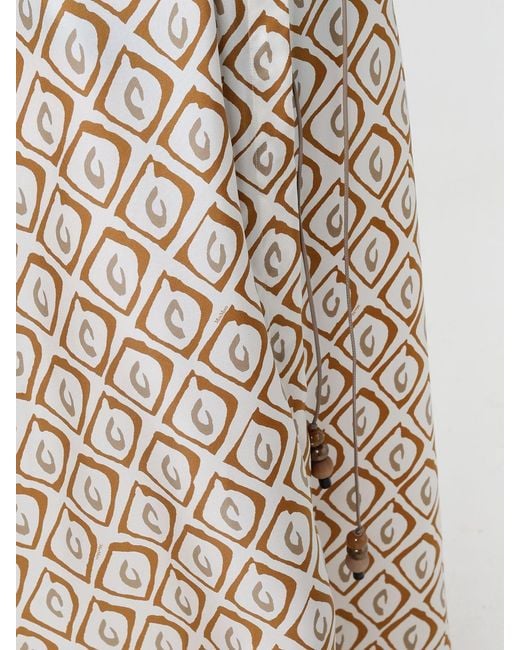 Max Mara Natural Printed Silk Shirt Dress