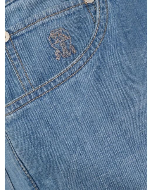 Brunello Cucinelli Blue Cotton Straight Jeans for men