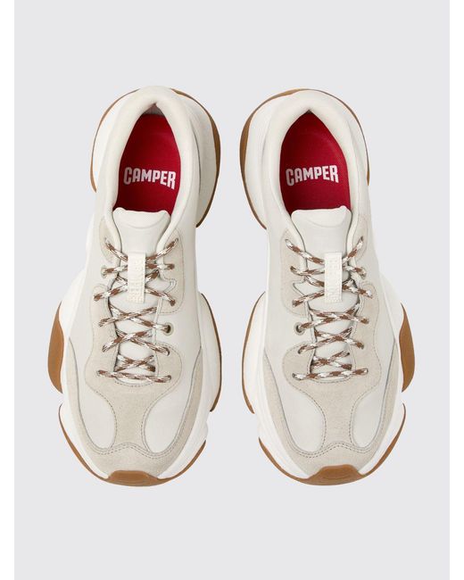 Camper White Karst 2 Leather And Suede Sneakers for men