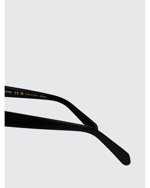 Ferragamo Black Rectangular Cat-Eye Sunglasses