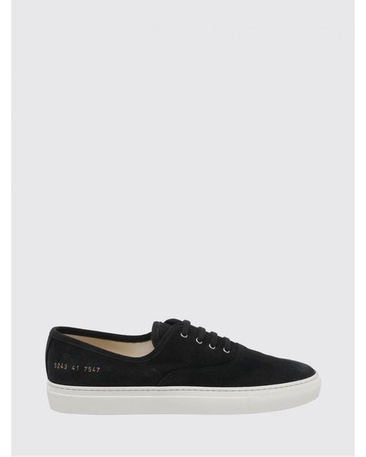 Common Projects White Low-Top Suede Sneakers With Foil-Stamped Logo for men