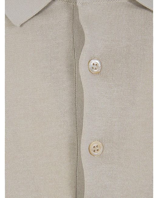 Aspesi Natural Cotton Knit Polo Shirt for men