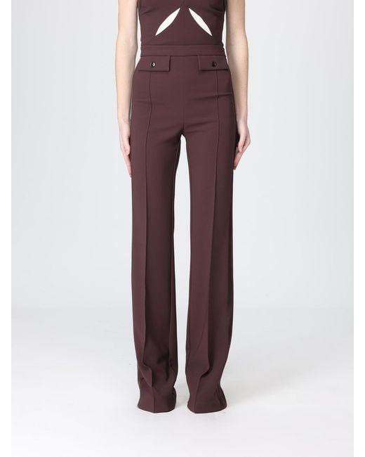 Elisabetta Franchi Purple Classic Crepe Trousers