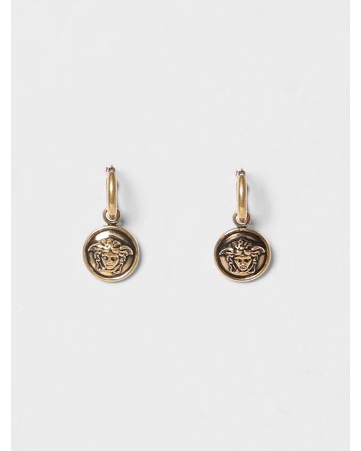 Versace White Medusa Hängeohrringe Mit Hakenverschluss Aus Goldfarbenem Metall