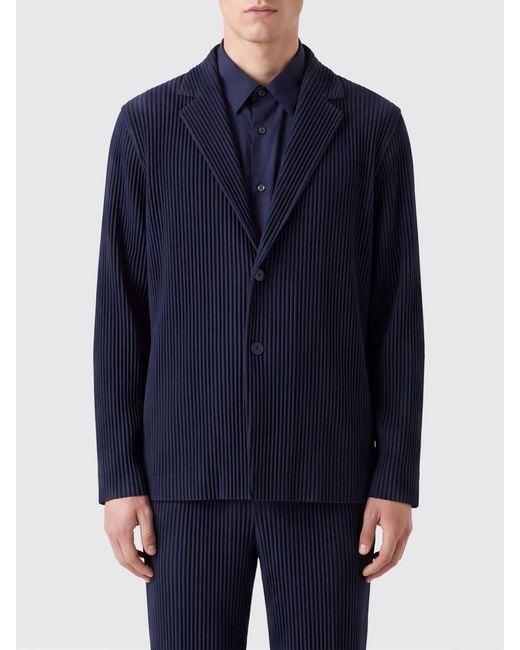 Homme Plissé Issey Miyake Blue Single-Breasted Plissé Blazer Homme Plissé Issey Miyake for men