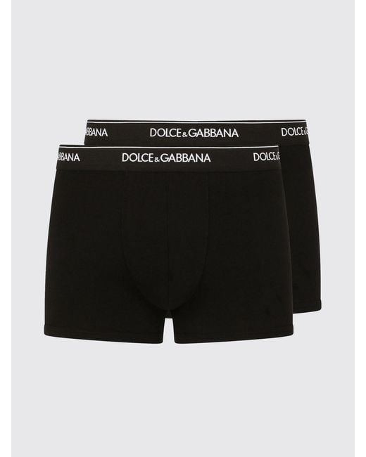 Dolce & Gabbana Black Dolce &Amp Gabbana Set Of 2 Stretch Cotton Boxer Shorts With Logo for men