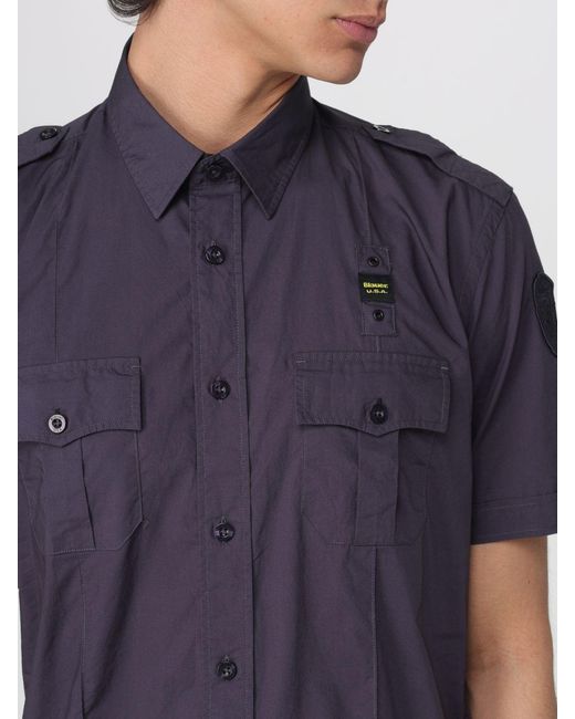 Blauer Blue Casual Cotton Shirt for men