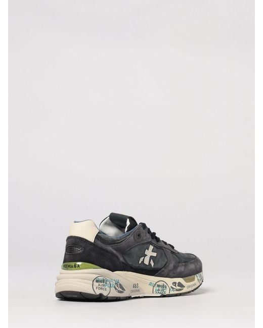 Premiata White Mase Suede And Canvas Sneakers for men
