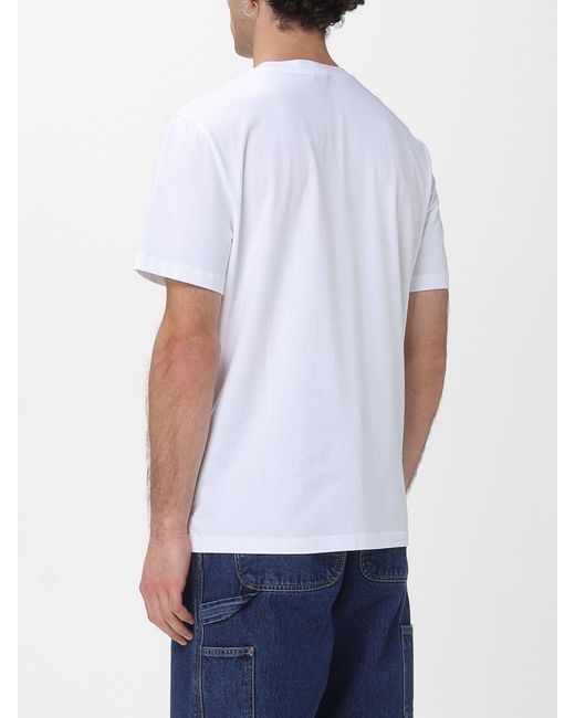 A.P.C. White Organic Cotton T-Shirt With Logo for men