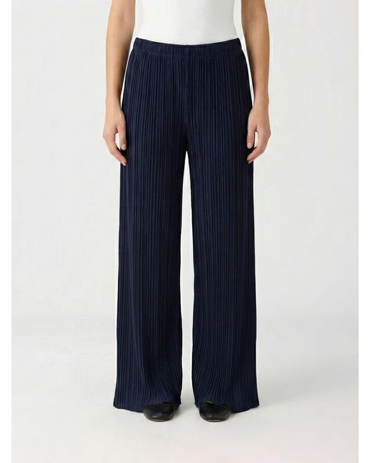 Pleats Please Issey Miyake Blue Pleated Polyester Trousers