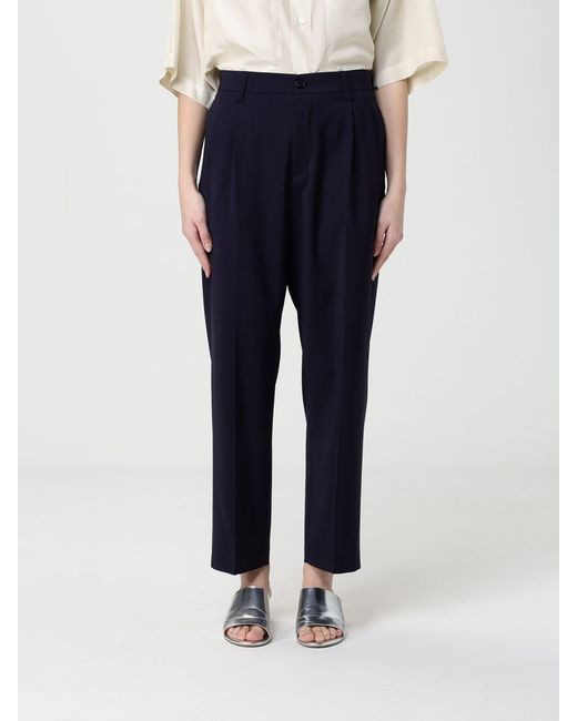 Barena Blue Wool Blend Cropped Fit Trousers