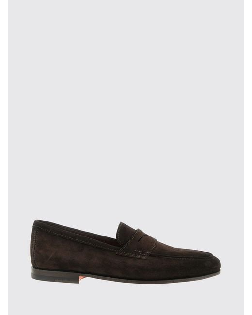 Santoni White Carlos Suede Loafers for men