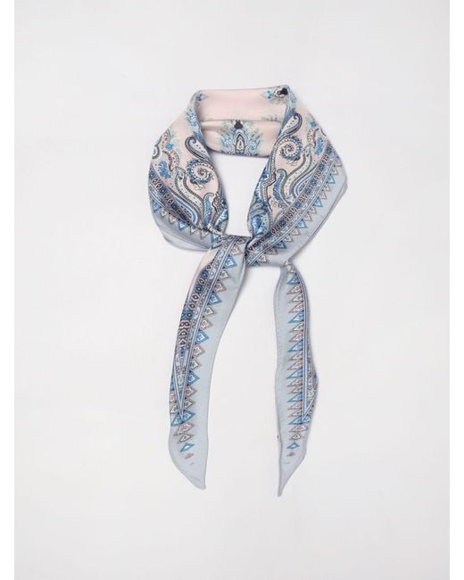 Etro Blue Silk Foulard With Paisley Print for men