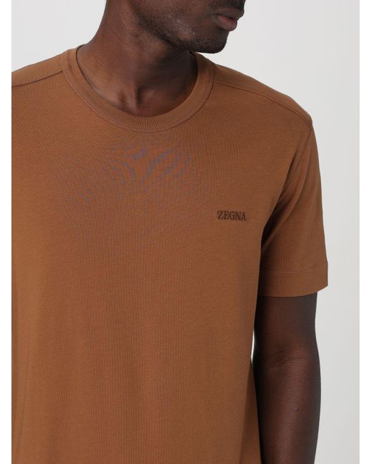 Zegna T-shirt in Brown für Herren