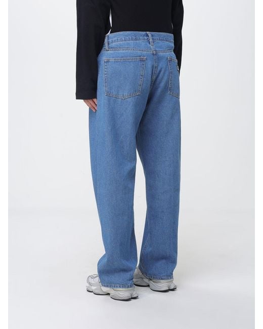 Obey Blue Cotton Wide-Leg Jeans for men