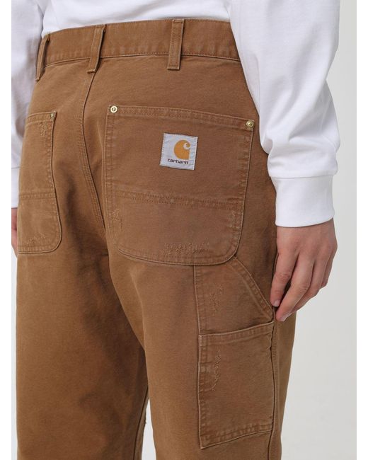 Carhartt Brown Double Knee Organic Cotton Trousers for men