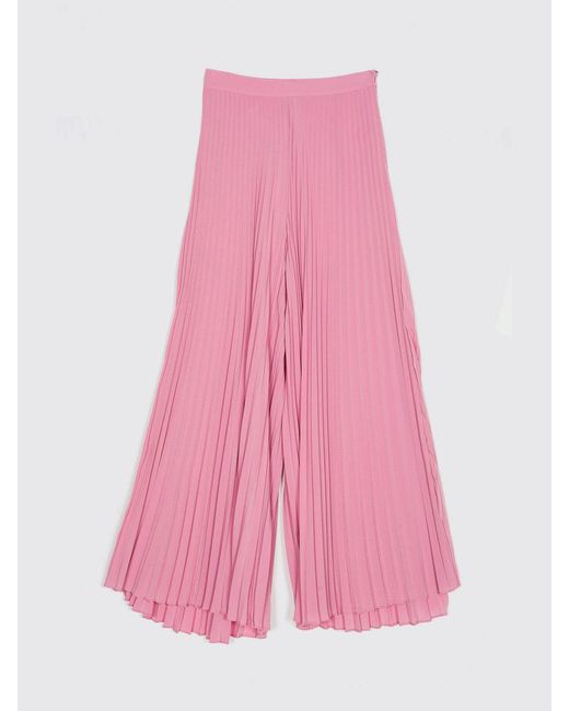 Twinset Pink Pleated Crêpe Trousers