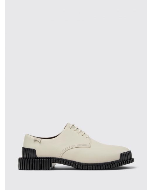 Camper White Pix Leather Derby Shoes