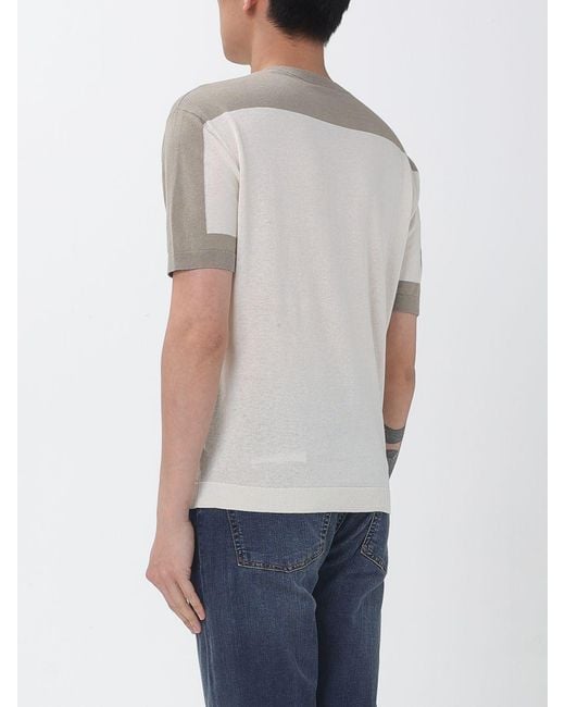 ARMANI EXCHANGE Gray Two Tone Linen And Cotton Crew Neck Sweater for men