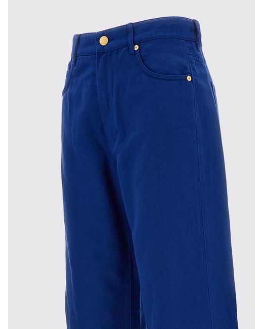 Max Mara Blue Cotton And Linen Trousers