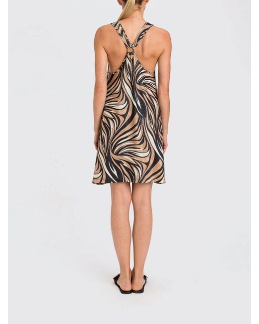 Twinset White Printed Polyester Dress