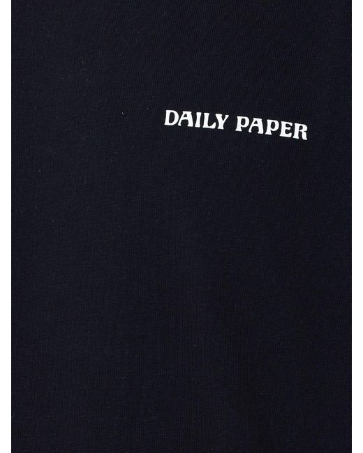 Daily Paper Black Cotton T-Shirt With Logo for men