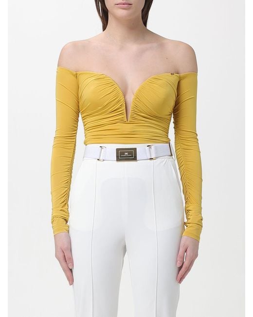 Elisabetta Franchi White Light Crepe Jersey Body