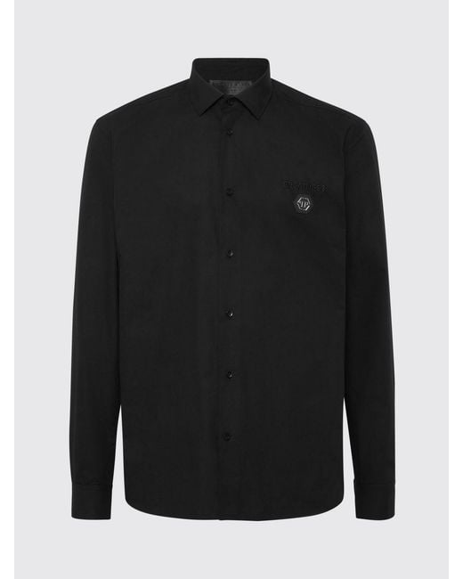 Philipp Plein Black Classic Poplin Shirt for men