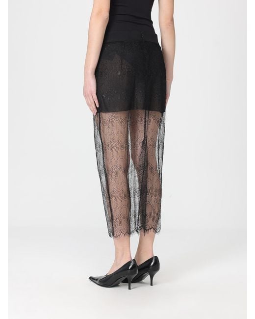 Frankie Shop Black Lace Midi Skirt