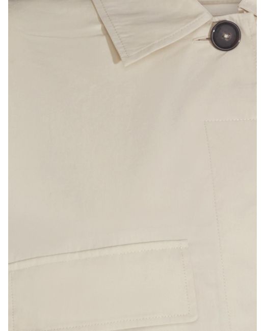 Totême Natural Organic Cotton Shirt Jacket With Dropped Shoulders