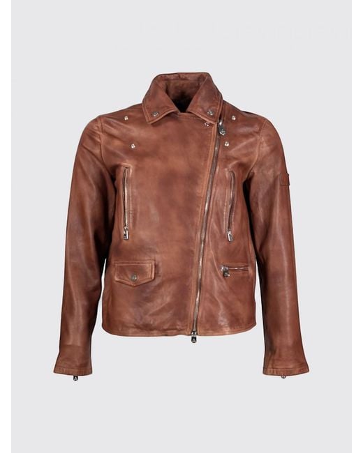 Peuterey Brown Leather Jacket