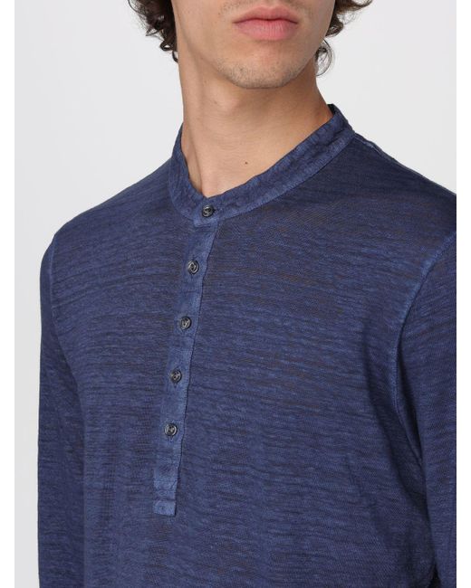 T-shirt in lino di 120% Lino in Blue da Uomo