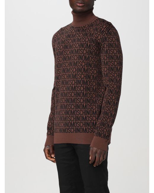 Pull Col Roulé En Laine Logoté Moschino Couture pour homme en coloris Brown