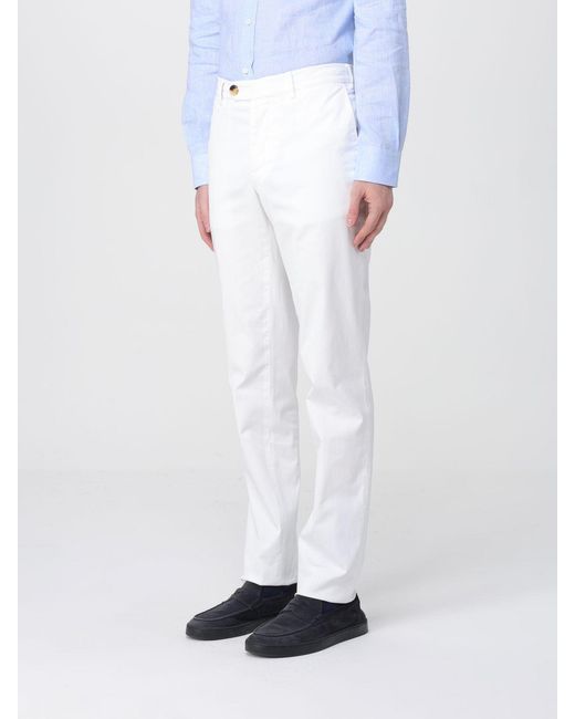 Brunello Cucinelli White Cotton Chino Trousers for men