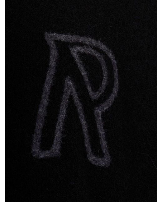 Represent Blue Crewneck Alpaca Wool-Blend Jumper With Jacquard Logo And Dropped Shoulders for men