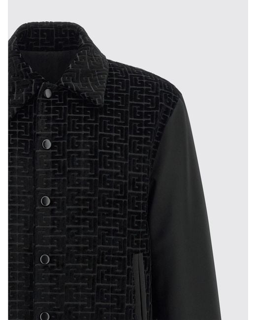 Balmain Black Cotton Blend Bomber Jacket for men