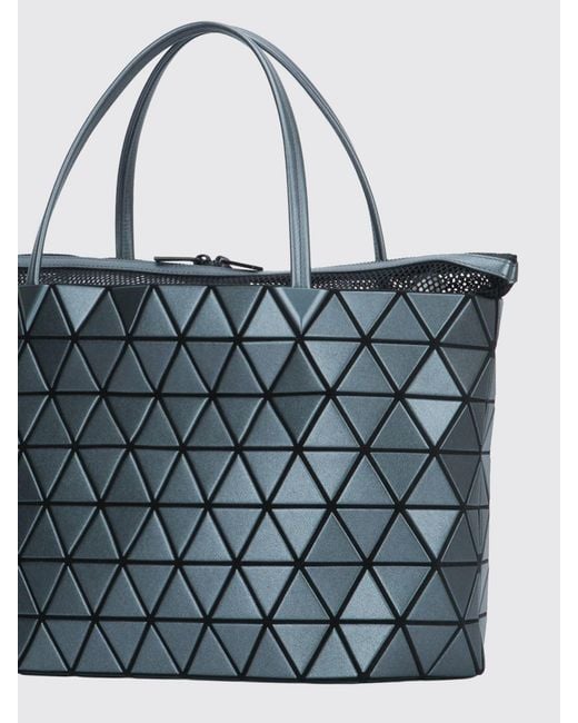 Issey Miyake Blue Bateau Handbag With Double Handles And Zip Closure