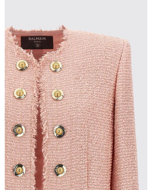Balmain Pink Sequin Tweed Blazer