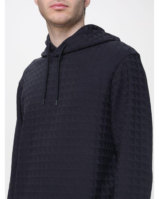 Emporio Armani Blue Jersey Hoodie for men