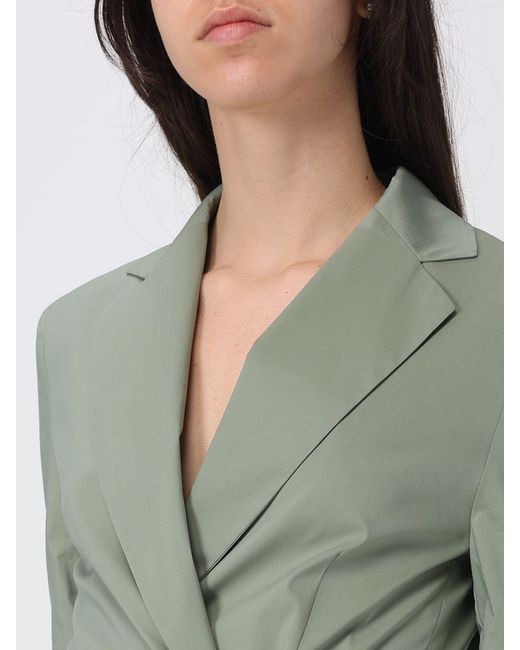 Liu Jo Green Cotton Blend Jacket With Belt