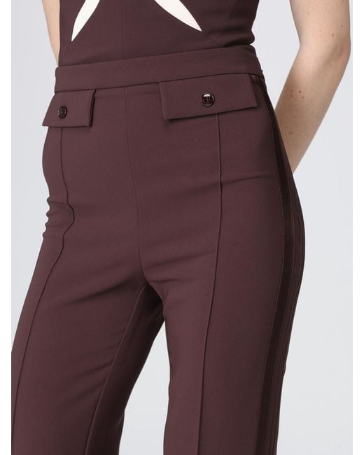 Elisabetta Franchi Purple Classic Crepe Trousers