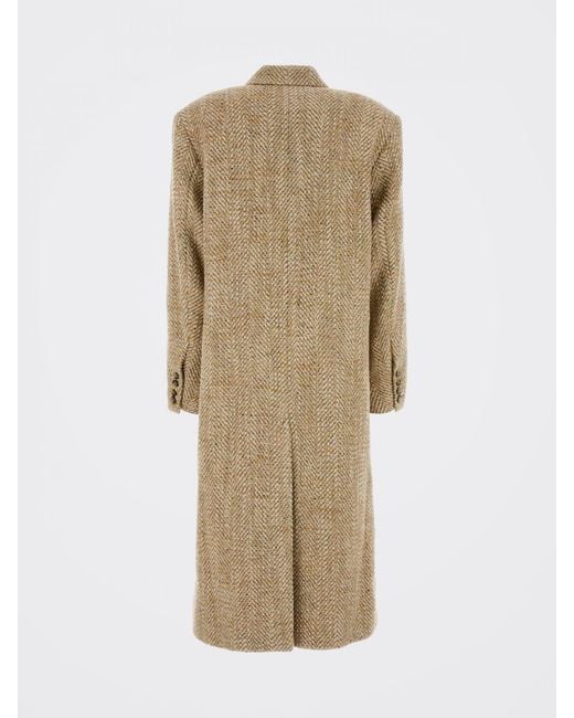 Isabel Marant Natural Pilda Long Double-Breasted Wool-Blend Coat