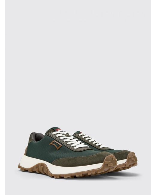 Camper Green Drift Trail Leather And Fabric Sneakers for men