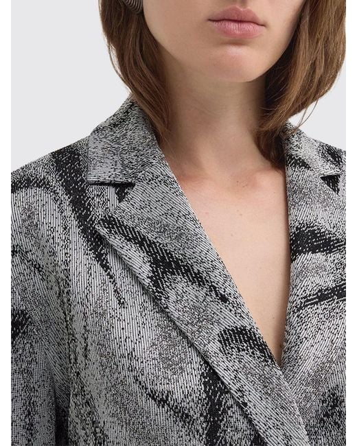 MACCAPANI Gray Double-Breasted Viscose And Organic Cotton Blazer