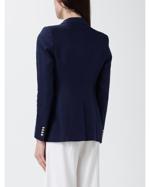 Tagliatore Blue Linen Single-Breasted Blazer
